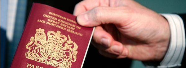 Passport being scanned 
